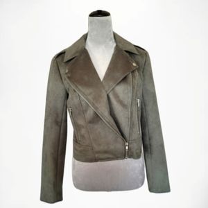 NWT BB Dakota by Steve Madden Ladies Suede Moto Jacket Olive